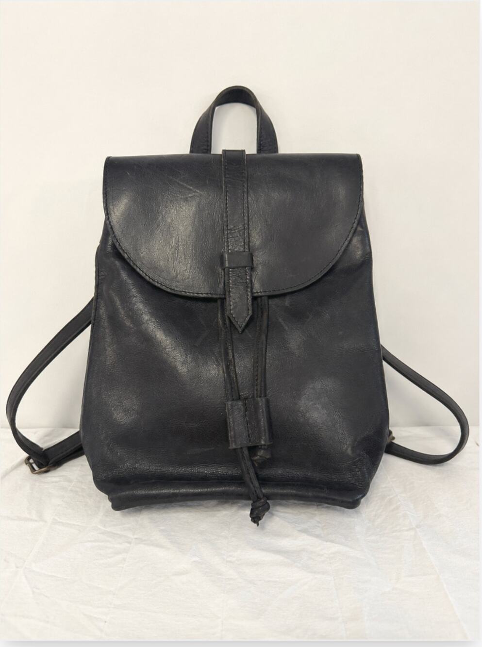 ABLE Abera Convertible Leather Backpack Black Genuine Leather Handmade Ethiopia